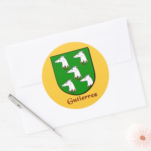 Gutierrez Family Shield Stickers (Envelop)
