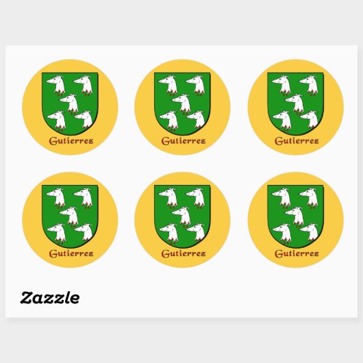 Gutierrez Family Shield Stickers (Vel)