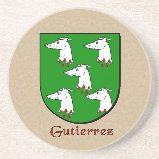 Gutierrez Heraldic Shield Zandsteen Onderzetter (Voorkant)