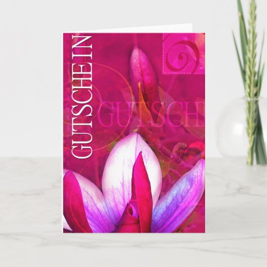 Gutscheinkarte Magnolie Hochformat Kaart (Voorkant)