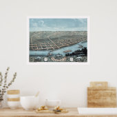 Guttenburg, IA Panoramic Map - 1869 Poster (Keuken)