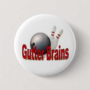 Gutter Brains Bowling Pin Ronde Button 5,7 Cm