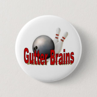 Gutter Brains Bowling Pin Ronde Button 5,7 Cm