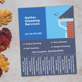 Gutter Cleaning Blue Tear Off Strips Flyer