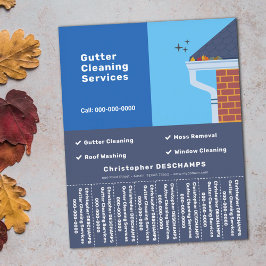 Gutter Cleaning Blue Tear Off Strips Flyer