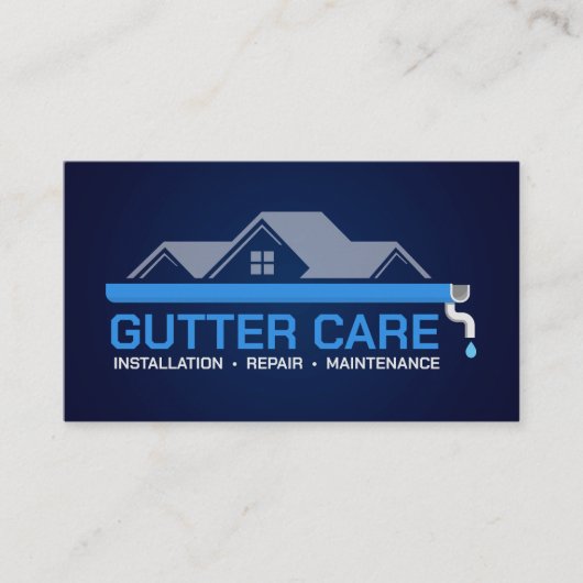 Gutter Cleaning Repair Installation Service Bus Visitekaartje (Voorkant)