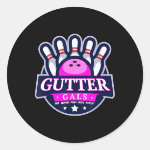 Gutter Gals Grappige Bowling Teamnaam Dames Matchi Ronde Sticker