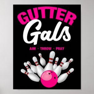 Gutter Gals Grappige Bowling Teamnaam Vrouwen Meis Poster
