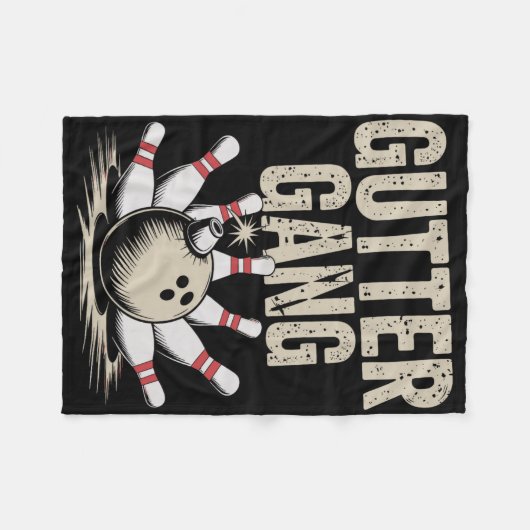 Gutter Gang Bowling 1  Fleece Deken (Voorkant (Horizontaal))