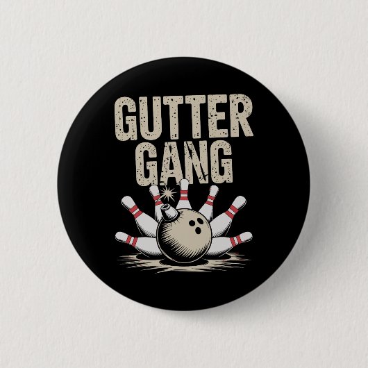 Gutter Gang Bowling 1 Ronde Button 5,7 Cm (Voorkant)