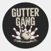 Gutter Gang Bowling 1  Ronde Sticker (Voorkant)