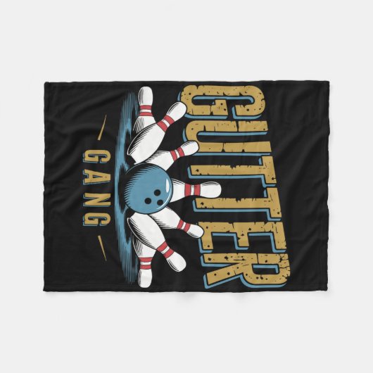 Gutter Gang Bowling Funny Bowler 1  Fleece Deken (Voorkant (Horizontaal))