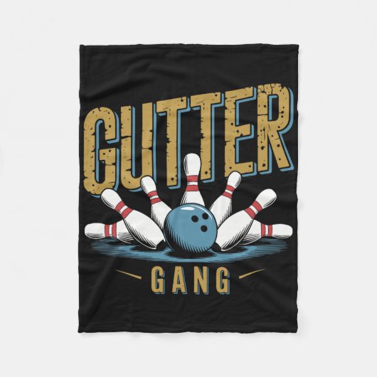 Gutter Gang Bowling Funny Bowler 1  Fleece Deken (Voorkant)