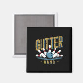 Gutter Gang Bowling Grappige Bowler 1 Magneet (Voorkant / Achterkant)