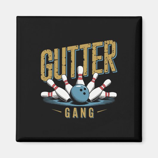 Gutter Gang Bowling Grappige Bowler 1 Magneet (Voorkant)