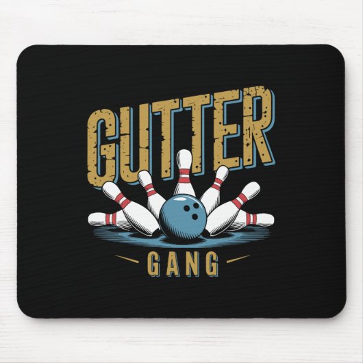 Gutter Gang Bowling Grappige Bowler 1 Muismat (Voorkant)