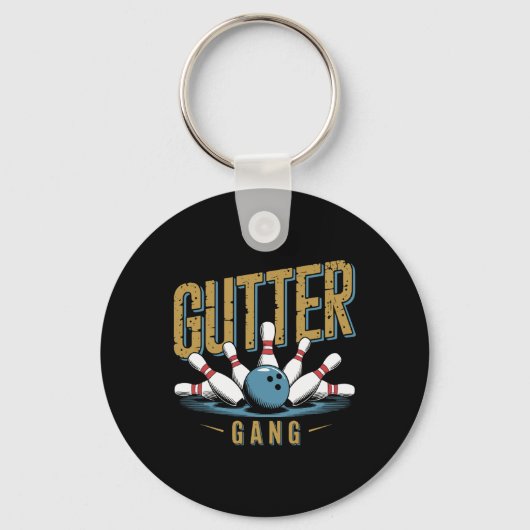 Gutter Gang Bowling Grappige Bowler 1  Sleutelhanger (Voorkant)