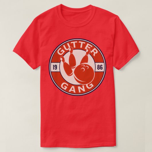 Gutter Gang Bowling Team T T-shirt (Design voorkant)