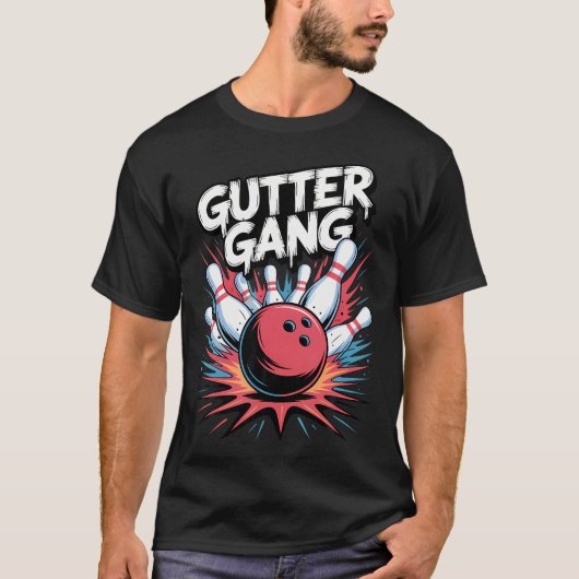 Gutter Gang Bowlingbal Strike Squad Graffiti Speld T-shirt (Voorkant)