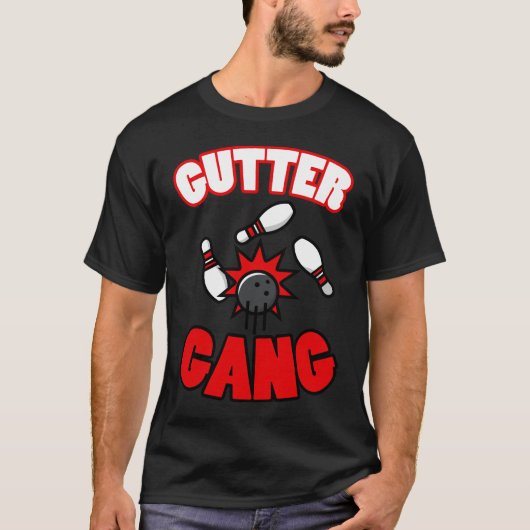 Gutter Gang Graphic Cool Gift Voor Bowlers T-shirt (Voorkant)