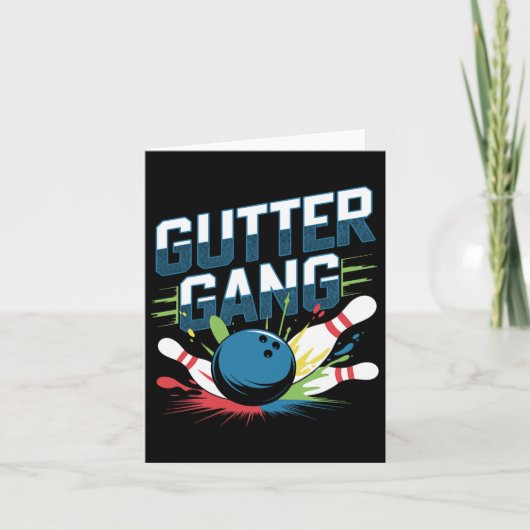 Gutter Gang T-shirt Grappige Bowling Shirts Gutter Kaart (Voorkant)