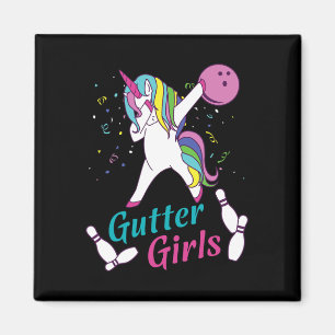Gutter Girls Unicorn Bowling Team Competitie Nacht Magneet