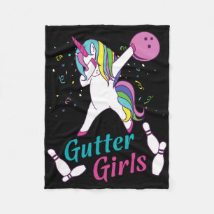 Gutter Girls Unicorn Bowling Team League Night Of  Fleece Deken