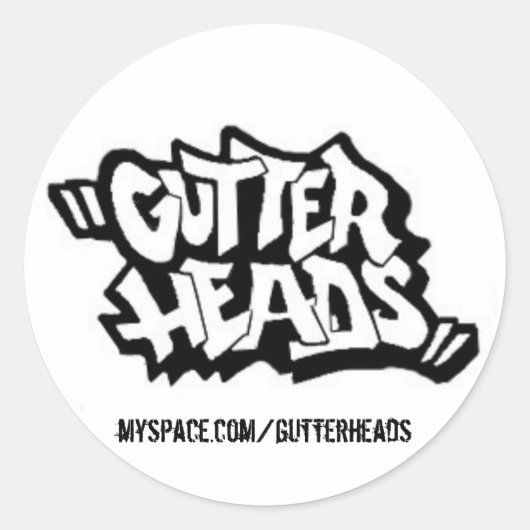 GUTTER-LOGO, myspace.com/gutterheads - sticker (Voorkant)