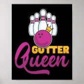 Gutter Queen Bowling Pins With Bowling Ll For Bowl Poster (Voorkant)