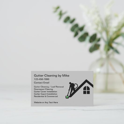 Gutter schoonmaak Diensten Moderne Visitekaartjes (Staand voorkant)