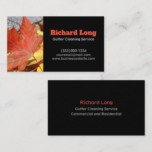 Gutter schoonmaak service Visitekaartje (Voorkant / Achterkant)
