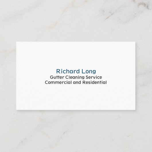 Gutter schoonmaak service Visitekaartje (Achterkant)