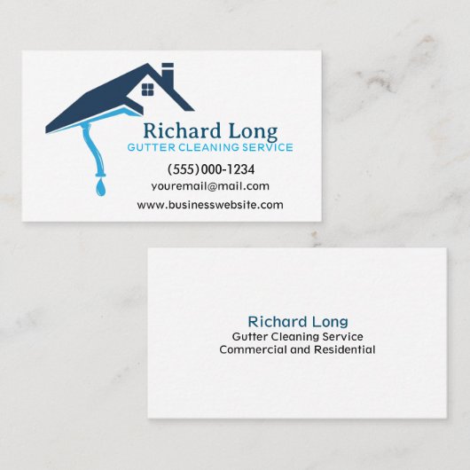 Gutter schoonmaak service Visitekaartje (Voorkant / Achterkant)