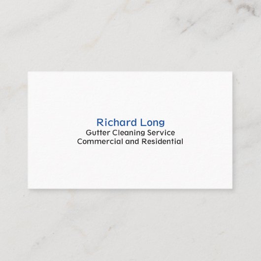 Gutter schoonmaak service Visitekaartje (Achterkant)