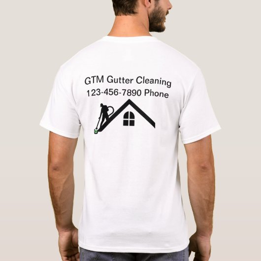 Gutter schoonmaakploeg Zakelijke Logo Werk Shirten T-shirt (Achterkant)