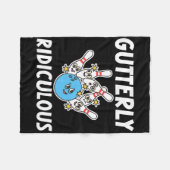 Gutterly Ridiculous Funny Bowling Bowler  Fleece Deken (Voorkant (Horizontaal))