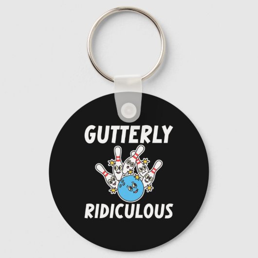 Gutterly Ridiculous Funny Bowling Bowler  Sleutelhanger (Voorkant)