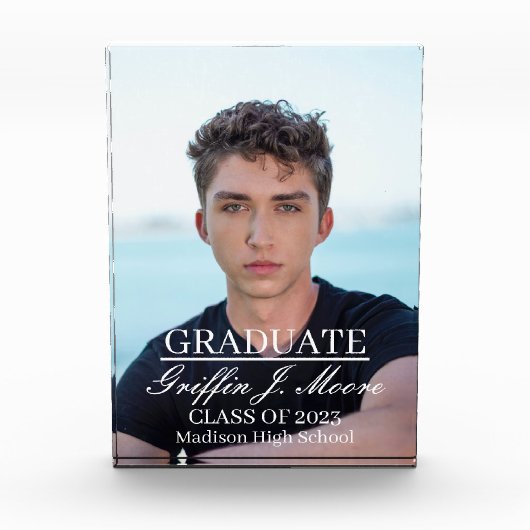 Guy Afstudeerder Modern Afstuderen Aangepast Fotoblokken (Voorkant)