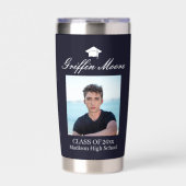 Guy Afstudeerder Modern Afstuderen Aangepaste foto Geïsoleerde Drinkbeker (Voorkant)