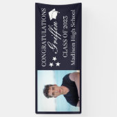 Guy Afstudeerder Modern Afstuderen Aangepaste foto Spandoek (Verticaal)