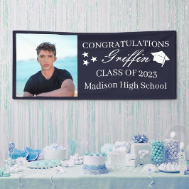 Guy Afstudeerder Modern Afstuderen Aangepaste foto Spandoek