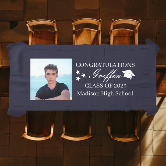 Guy Afstudeerder Modern Afstuderen Aangepaste foto Tafelkleed