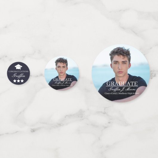 Guy Afstudeerder Modern Afstuderen Foto Confetti (Voorkanten)