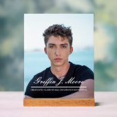 Guy Afstudeerder Modern Afstuderen Foto Plaque Acryl Bord (Neutraal)