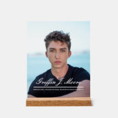 Guy Afstudeerder Modern Afstuderen Foto Plaque Acryl Bord (Voorkant)