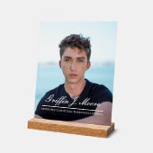 Guy Afstudeerder Modern Afstuderen Foto Plaque Acryl Bord (Hoek)