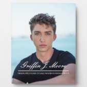 Guy Afstudeerder Modern Afstuderen Foto Plaque Fotoplaat (Voorkant)