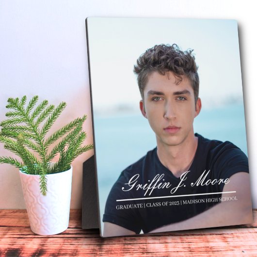 Guy Afstudeerder Modern Afstuderen Foto Plaque Fotoplaat