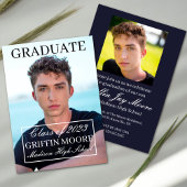 Guy Afstudeerder Modern Foto Afstuderen Uitnodigin Kaart