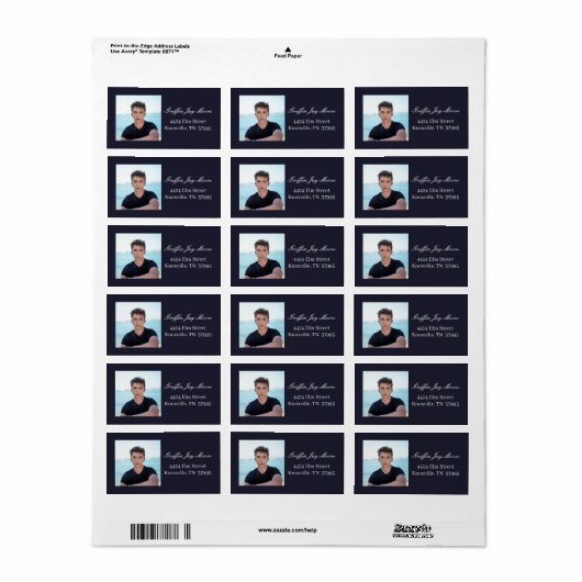 Guy Afstudeerder Modern het Adres van de Terugkeer Etiket (Full Sheet)